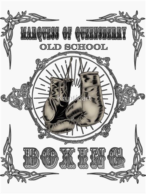 "Marquess Of QueensBerry Old School Boxing" Sticker by Krypticart ...