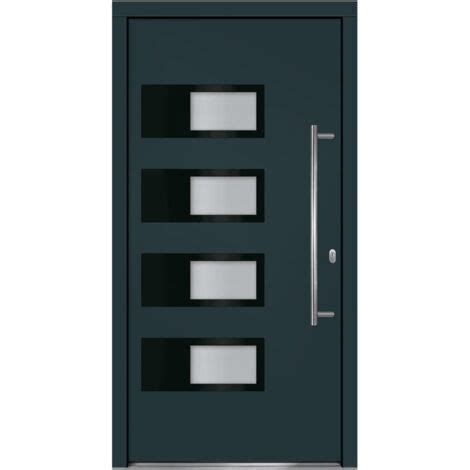 Vidaxl Porte D Entr E Anthracite X Cm Aluminium Et Pvc