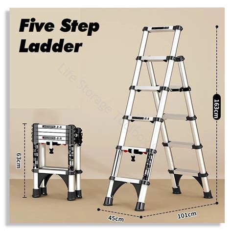 Escalera Plegable Telesc Pica De Aluminio Para El Hogar Escaleras