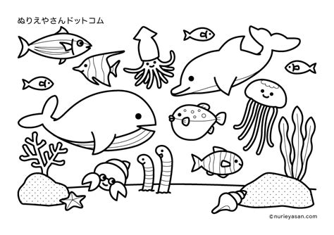 「海の仲間たち5」の塗り絵 - ぬりえやさんドットコム