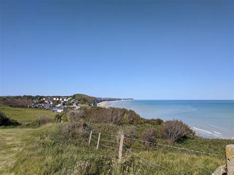 Vue sur la côte d Albatre Mer Veules les Roses Seine Maritime