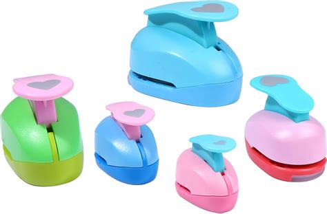 Artibetter 5pcs Heart Shape Hole Punch Paper Punch Shapes Crafts Punch