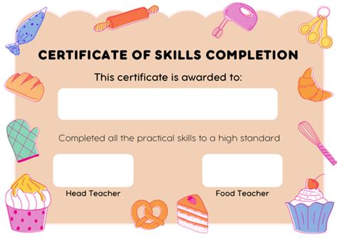 Cooking Skills Certificate | Teaching Resources