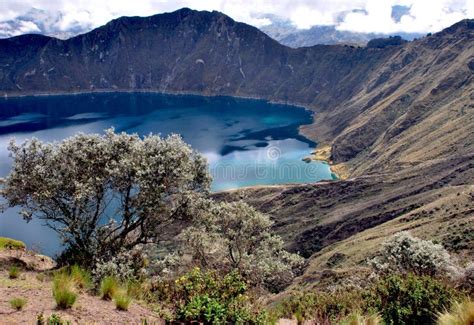 Green Water In Laguna Quilotoa Ecuador Stock Photo Image Of Mountain