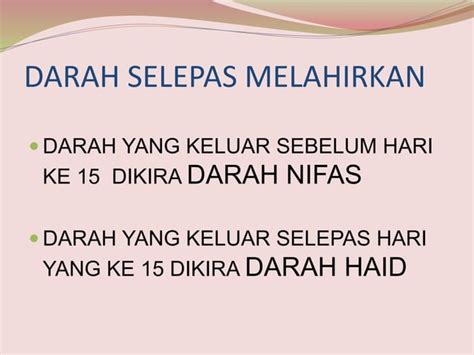 Darah Wanita Haid Nifas Istihadhah Ppt