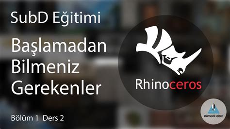 Rhino Subd Modelleme E Itimi B L M Ders Ba Lamadan Nce