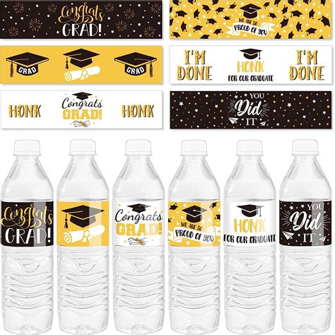 Amazon Whaline 6 estilos de etiquetas para botellas de graduación