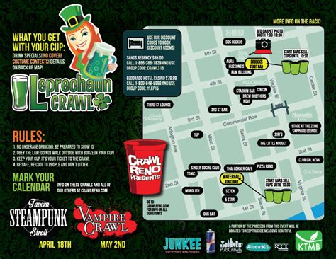 INTRODUCING: Leprechaun Crawl 2015 Treasure Map - Crawl Reno | the Biggest Bar Crawls You've ...