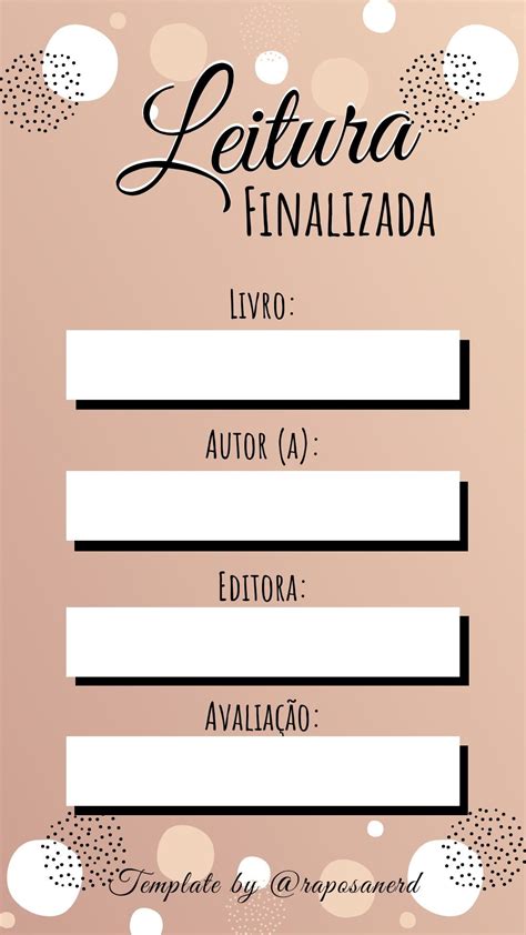 Template De Leitura Finalizada Dicas De Blog Perguntas Para