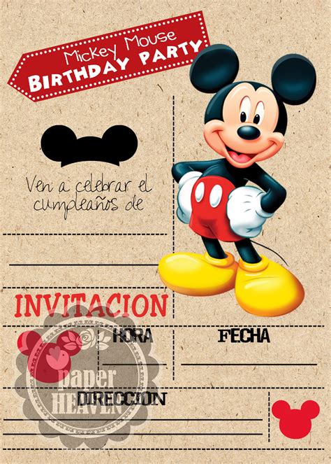 Invitacion De Mickey Mouse