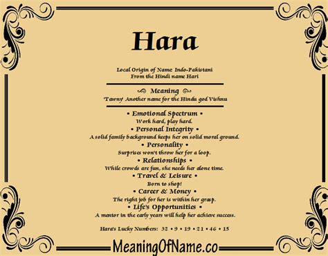 Hara Meaning Of Name