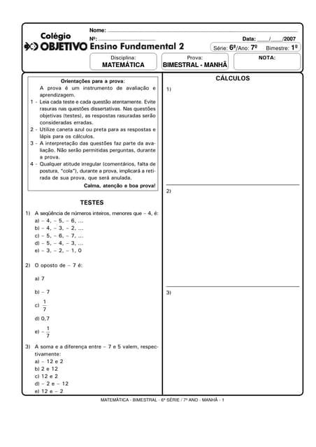 Exercícios 8º Ano Conjunto Dos Números Irracionais E Racionais