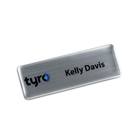 Name Badges 76 X 26mm Brushed Silver Make Badges