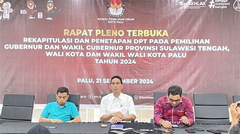 KPU Palu Tetapkan Tiga Paslon Wali Kota Dan Wakil Wali Kota Ikuti