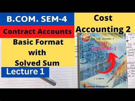 Contract Account Gujarat University Solved Sum With Format Cost