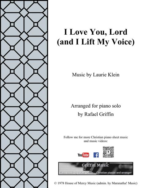 I Love You Lord And I Lift My Voice By Laurie Klein Piano Solo Digital Sheet Music