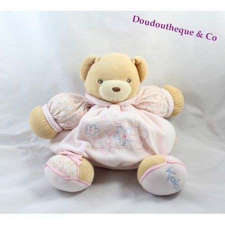 Doudou Ours Kaloo Liliblue Fleurs Bleu Rose Patapouf Cm Sos Do