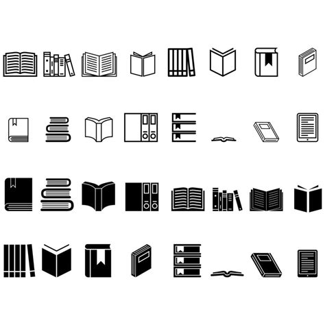 Books Vector Icons Set Book Icon Library Illustration Simbol