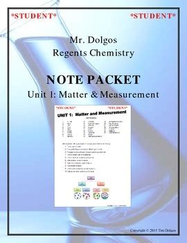 Ngss Regents Chemistry Unit Matter Measurement Complete Unit