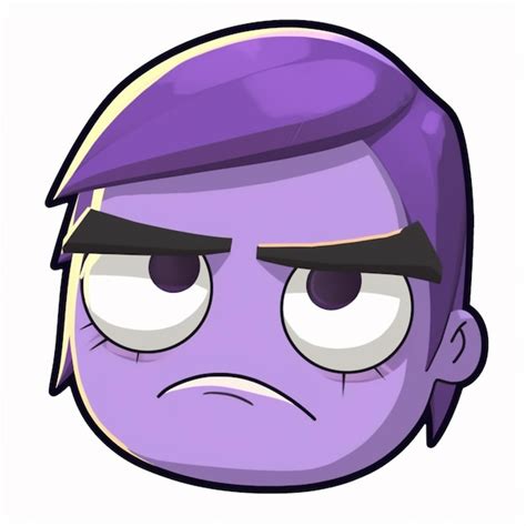 Imagem De Desenho Animado De Um Homem Roxo Com Cabelo Roxo E Olhos