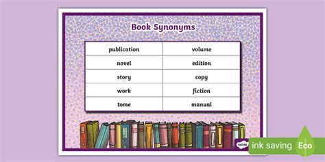 Book Synonyms Word Mat Lehrer Gemacht Twinkl