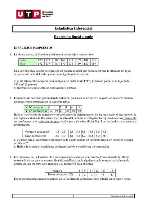 S14 s1 Resolver ejercicios 1 Estadística Inferencial Regresión