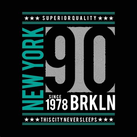 Nova york brooklyn tipografia design gráfico camiseta vetor Vetor Premium