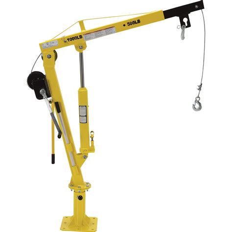 Vestil Hydraulic Pickup Truck Jib Crane With Hand Winch Extended