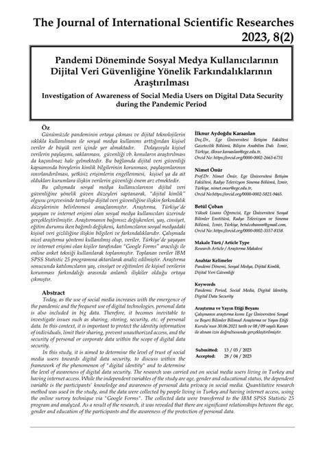 PDF Pandemi Döneminde Sosyal Medya Kullanıcılarının Dijital Veri