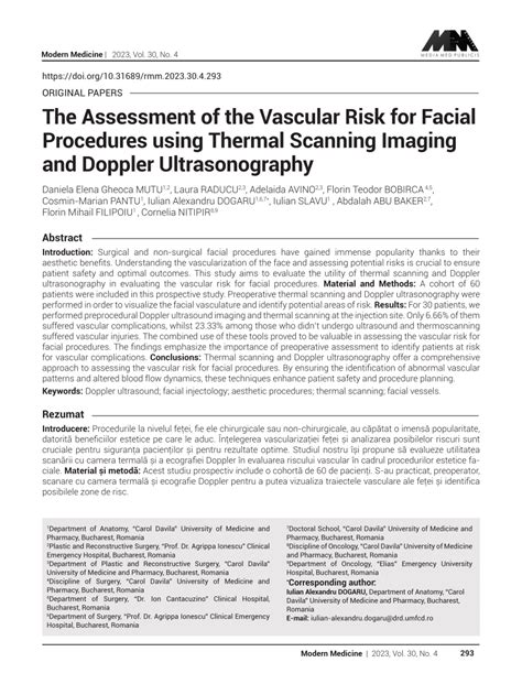 Pdf The Assessment Of The Vascular Risk For Facial Procedures Using