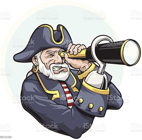 Pirate Mit Einem Spyglass Stock Vektor Art Und Mehr Bilder Von Comic