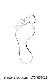 One Line Drawing Human Bare Foot Stock Vector Royalty Free