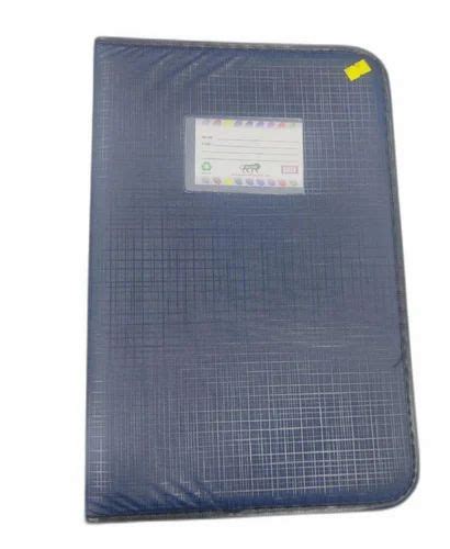 Rexine Navy Blue Zipper File Folder For Office Paper Size A4 At Rs