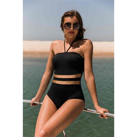 Ombr Disco Boulangerie Maillot Une Piece Noir Bustier Flatter Clan