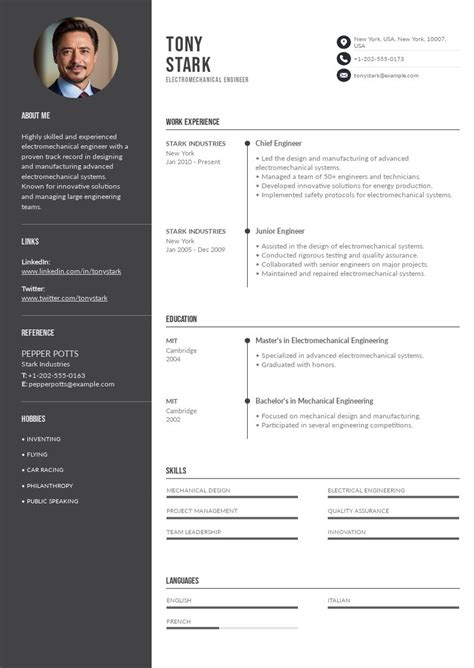 Electromechanical Engineer Resume Example | A Comprehensive Guide