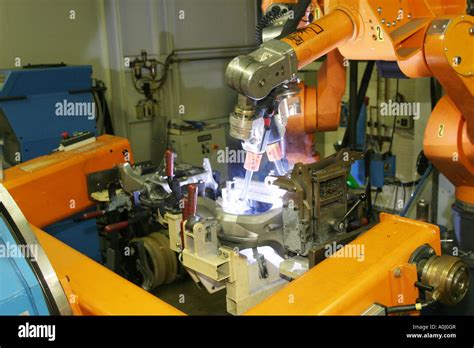 Robot Welding Bmw Motorcycle Factory In Berlin Germany Stock Photo