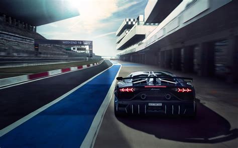 Desktop Wallpaper Lamborghini Aventador Svj Race Track Hd Image