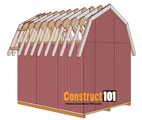 Shed Plans 10x12 Gambrel Shed Back Roof Trim 1 Construct101