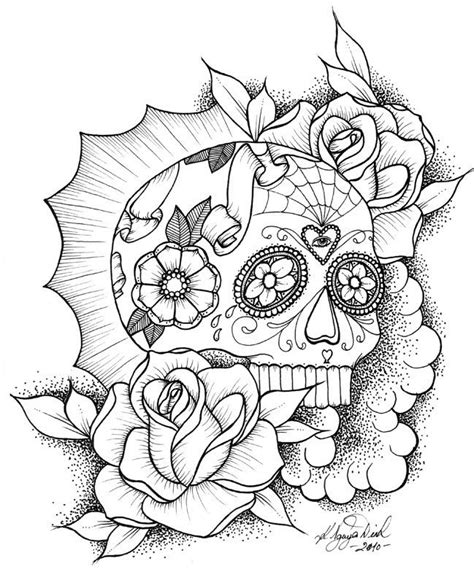 Girl Sugar Skull Coloring Pages Coloring Home