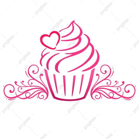 Cake Bakery Logo Vector Hd Png Images Cupcake Logo Silhouette Line