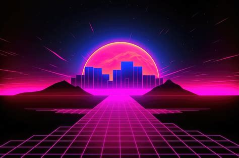 Premium AI Image | A neon city with a neon background