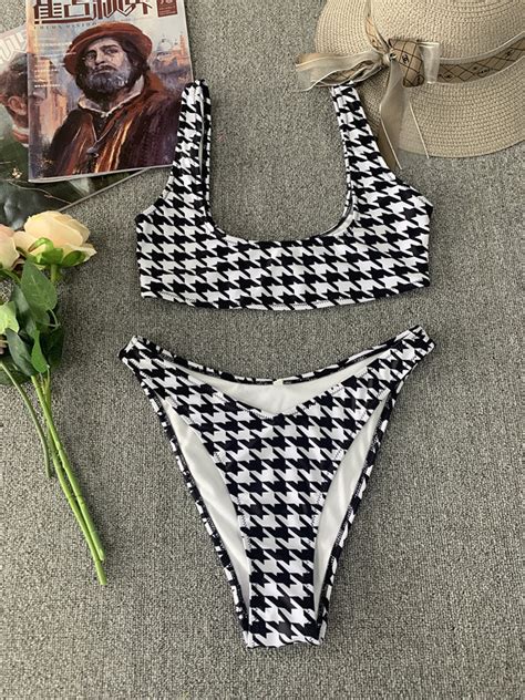 Custom Sexy Swimwear Houndstooth Bikini Swim Suit China Bikini And