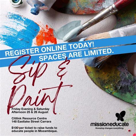 Gold Coast Sip And Paint Education Fundraiser Mission Educate