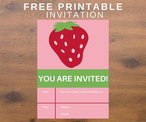 Free Strawberry Invitation Template