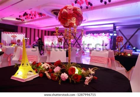 Indian Wedding Banquet Setup Wedding Day Stock Photo 1287996715