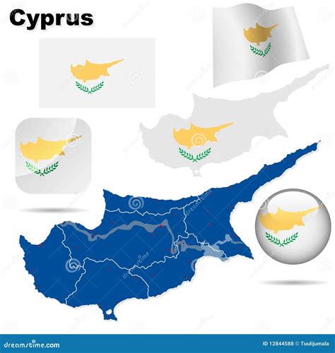 Cyprus Vector Set Stock Vector Illustration Of Contour