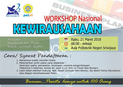 workshop nasional kewirausahaan kemahasiswaan polsri