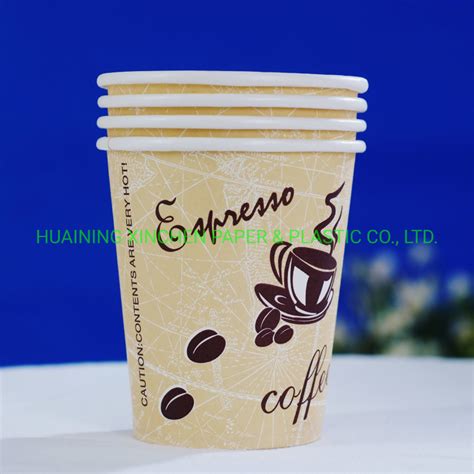 6oz 7oz 8oz 9oz Custom Cardboard Paper Coffee Cup Hot Drink Paper Cup