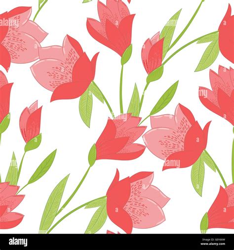 Seamless Pattern With Tulips Stock Vector Image Art Alamy