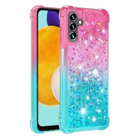 Skalo Samsung A G Kvicksand Glitter Hj Rtan Tpu Skal Rosa Turkos